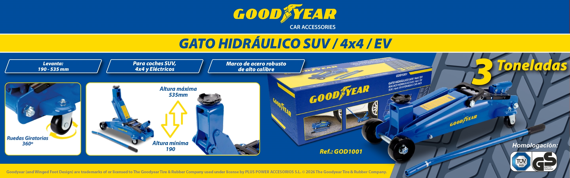 GATO HIDRÁULICO 3 TONELADAS
